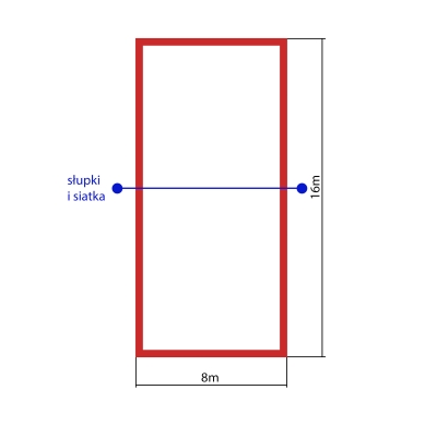 Linie pola boiska do siatkówki (9x18m) żółte -szpilki RomiSport